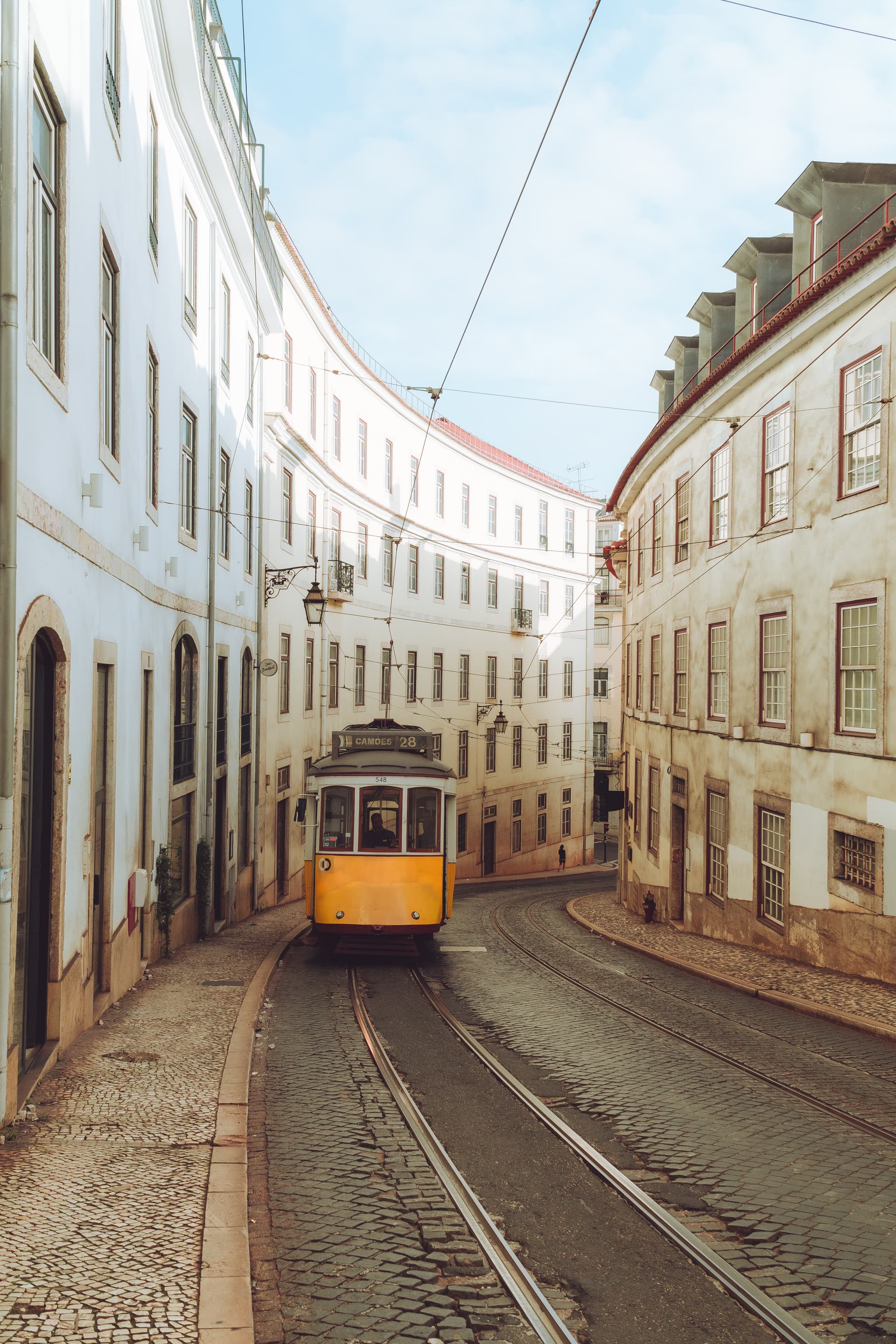 A tram on the streets of Lisbon